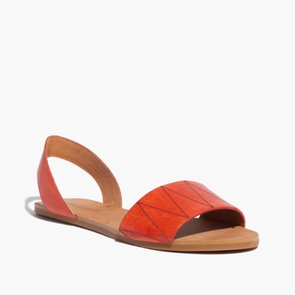 madewell abbi slingback sandal in etched zigzag